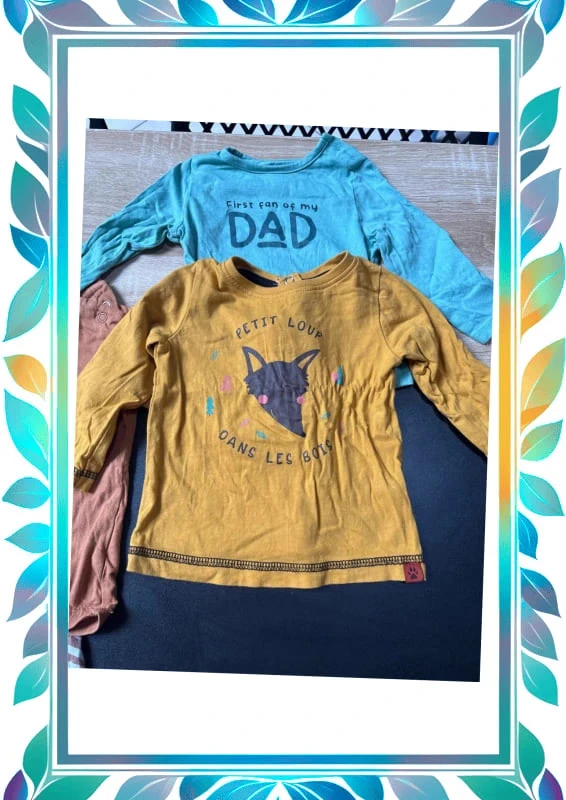 Lot met langarm T-shirt en een 9 maanden pyjama – photo 5